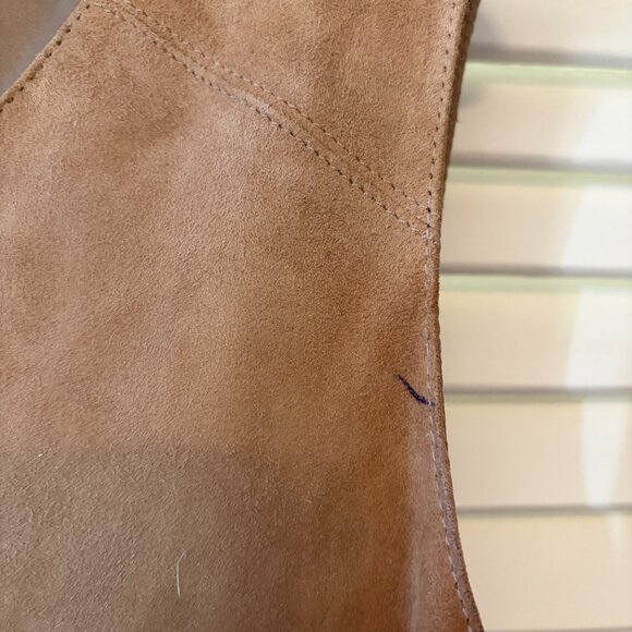 Talbots suede tank shell top XL camel tan brown *has flaw* - Picture 4 of 9